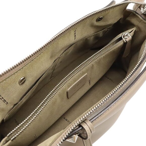 Fendi by the Way 2-Way Shoulder Bag Leather Grey Silver Greige - Picture 6 of 9